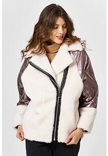 Комбинированная шуба из овечьей шерсти и текстиля Virtuale Fur Collection 364081