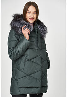 Утепленная куртка с отделкой мехом чернобурки LE MONIQUE 359191