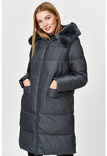 Утепленное пальто с отделкой мехом кролика LE MONIQUE 359189