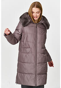 Утепленное пальто с отделкой мехом кролика LE MONIQUE 359188