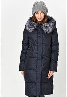 Утепленное пальто с отделкой мехом чернобурки LE MONIQUE 359207