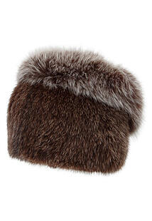 Норковая шапка с отделкой мехом песца Slava furs 358696