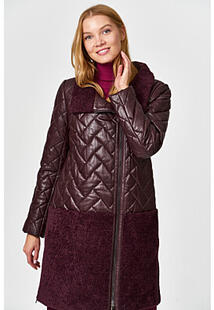 Комбинированное утепленное пальто из натуральной кожи Vericci 351775