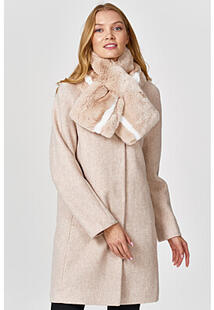 Пальто с шарфом из меха кролика Acasta 352812