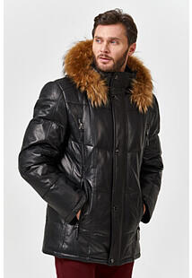 Утепленная кожаная куртка с отделкой мехом енота Jorg Weber 342747