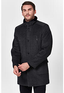 Утепленное пальто с отделкой меховой тканью Al Franco 350417