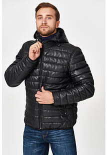Утепленная кожаная куртка с отделкой трикотажем Urban Fashion for Men 342719