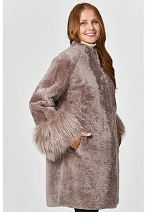 Шуба из овчины с отделкой мехом енота Virtuale Fur Collection 349398