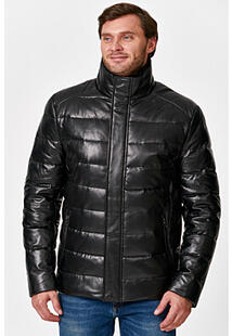 Утепленная кожаная куртка с отделкой мехом бобра Al Franco 342703