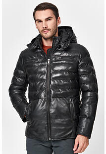 Утепленная кожаная куртка с капюшоном Urban Fashion for Men 342725