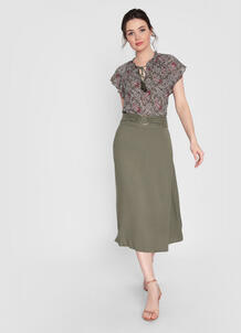 Льняная юбка А-силуэта с поясом O`Stin 180860260299