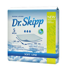 Пеленки Dr.Skipp Soft Line впитывающие 60 х 60 см, 5 шт 5108371