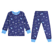 Пижама джемпер/брюки Leader Kids Маленький космос, цвет: синий 11317016
