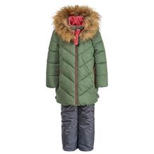 Комплект куртка/полукомбинезон Oldos, цвет: зеленый/розовый 11654962