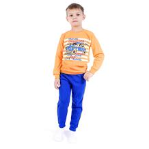 Комплект джемпер/брюки Счастливая малинка, цвет: оранжевый/синий 12100870
