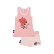 Пижама майка/шорты Lucky Child Ми-Ми-Мишки, цвет: розовый 11623828