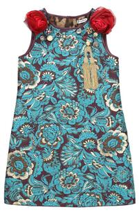 Мини-платье с цветочными аппликациями и декором Dolce&Gabbana 2356089