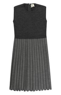Шерстяное платье с плиссированной юбкой Caf 2298040