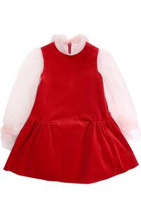 Хлопковое мини-платье с бантами I Pinco Pallino 2284835