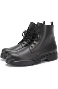 Кожаные ботинки на шнуровке с молнией Il Gufo 2272347