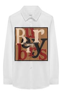 Хлопковая рубашка Burberry 10439237