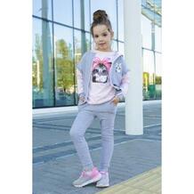 Комплект толстовка/футболка/брюки Mirdada, цвет: серый/розовый Мирдада 11909806