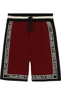 Хлопковые шорты с контрастной отделкой Dolce&Gabbana 3724671