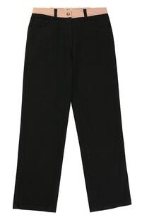 Хлопковые брюки прямого кроя с логотипом бренда No. 21 2346424