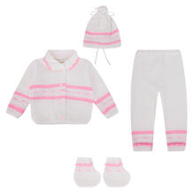 Комплект кофта/брюки Марина Текс Ромашка, цвет: белый/розовый 9071425