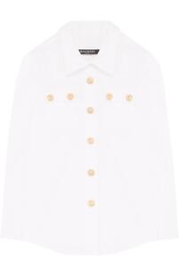Хлопковая блуза с декоративными пуговицами BALMAIN 2607570