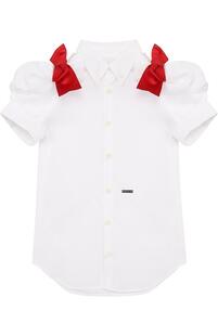Хлопковая блуза с бантами Dsquared2 2590729
