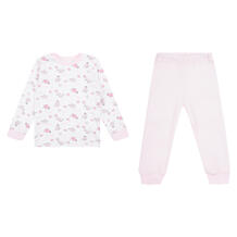 Пижама джемпер/брюки Leader Kids, цвет: белый/розовый 10978580