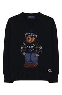 Хлопковый пуловер с принтом Polo Ralph Lauren 6237951