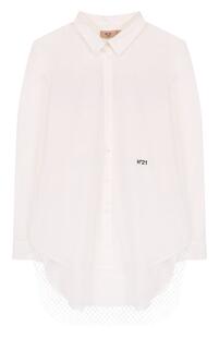 Блуза с удлиненной спинкой и декоративной отделкой с бисером No. 21 3490500