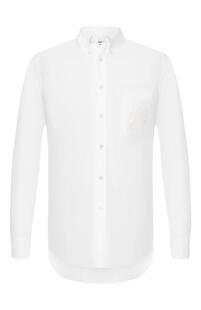 Хлопковая рубашка с воротником button down Alexander McQueen 7142638