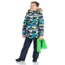 Комплект куртка/полукомбинезон/шарф Alpex, цвет: синий/зеленый 11693284