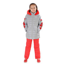 Комплект куртка/брюки Милашка Сьюзи, цвет: серый/красный 11447254