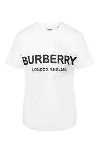 Хлопковая футболка Burberry 9308228