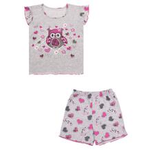 Пижама футболка/шорты Апрель Сказочные сны, цвет: серый/розовый 11047520