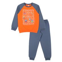 Пижама джемпер/брюки Cherubino, цвет: серый/оранжевый 11088134