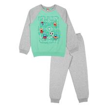 Пижама джемпер/брюки Cherubino, цвет: серый/зеленый 11088062