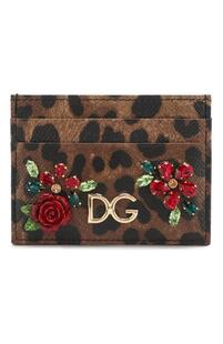 Кожаный футляр для кредитных карт с декором Dolce&Gabbana 6889840