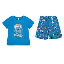 Пижама футболка/шорты Bossa Nova Тату, цвет: голубой 10760363