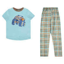 Пижама футболка/брюки Котмаркот, цвет: голубой 10682576