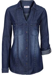 Удлиненная джинсовая блуза-рубашка bonprix 260929358