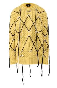 Шерстяной пуловер фактурной вязки CALVIN KLEIN 205W39NYC 6244216