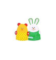 Мягкая игрушка на руку Мякиши Зайка и Мишка желтый и зеленый 6483511