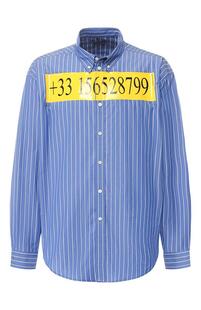 Хлопковая рубашка с воротником button down Balenciaga 6745402