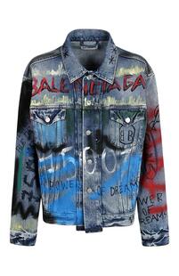 Джинсовая куртка с декоративными надписями Balenciaga 6435463