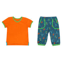 Комплект футболка/шорты Трифена, цвет: оранжевый/голубой 10618082